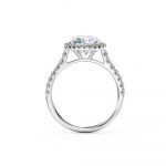 A stunning halo engagement ring beautifully set using a fine micro-claw