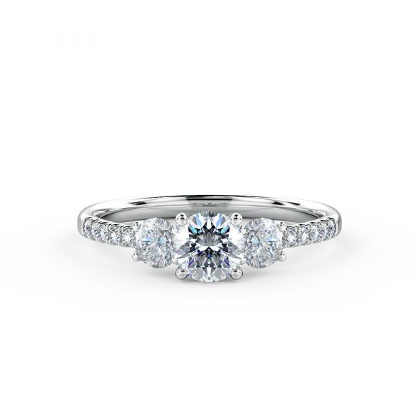 Beautifully set engagement ring using a fine micro-claw setting to the band