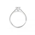 Oval engagement ring beautifully set using a fine micro-claw setting