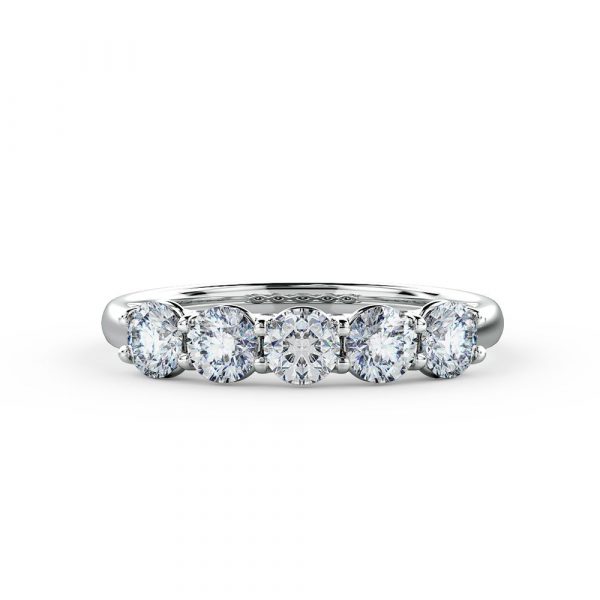 A truly classic Eternity ring set with 5 round brilliant cut diamonds